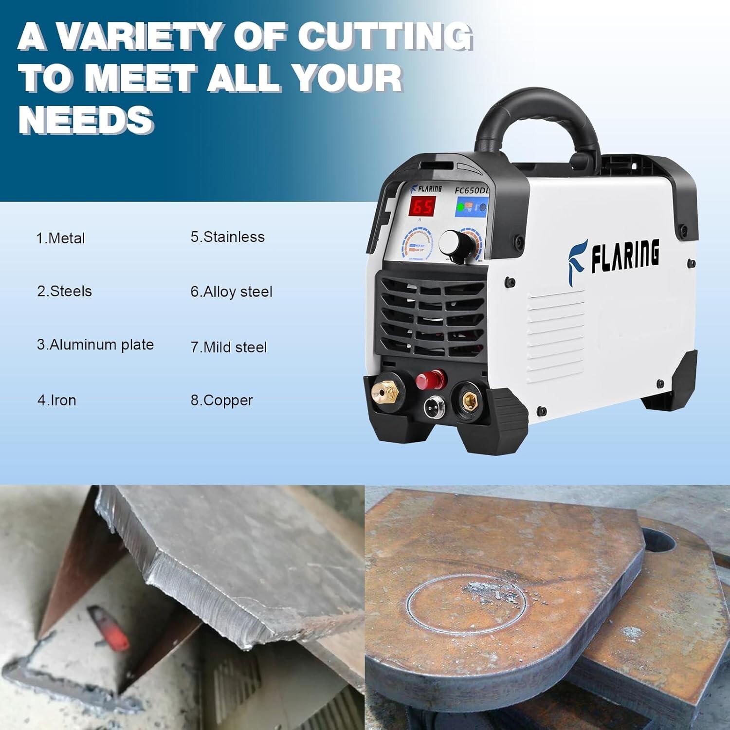 FLARING Plasma Cutter,65Amp Non-Touch Pilot Arc Plasma Cutter Machine 120V/240V