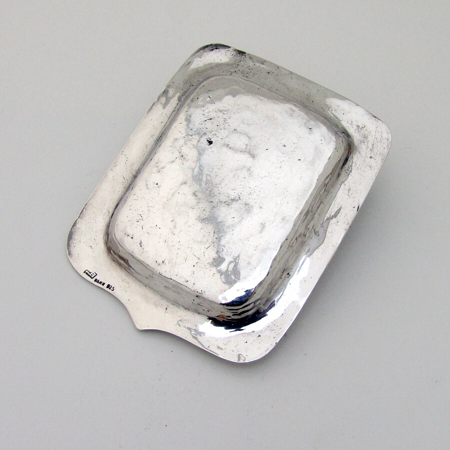Small Shield Form Dish Applied Helmet Dagger Sterling Silver Peru