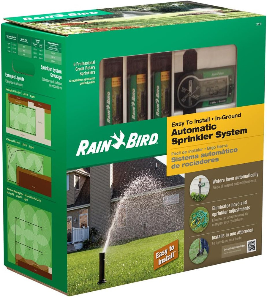 Rain Bird 32ETI DIY Self Install In-Ground Automatic Sprinkler System Kit