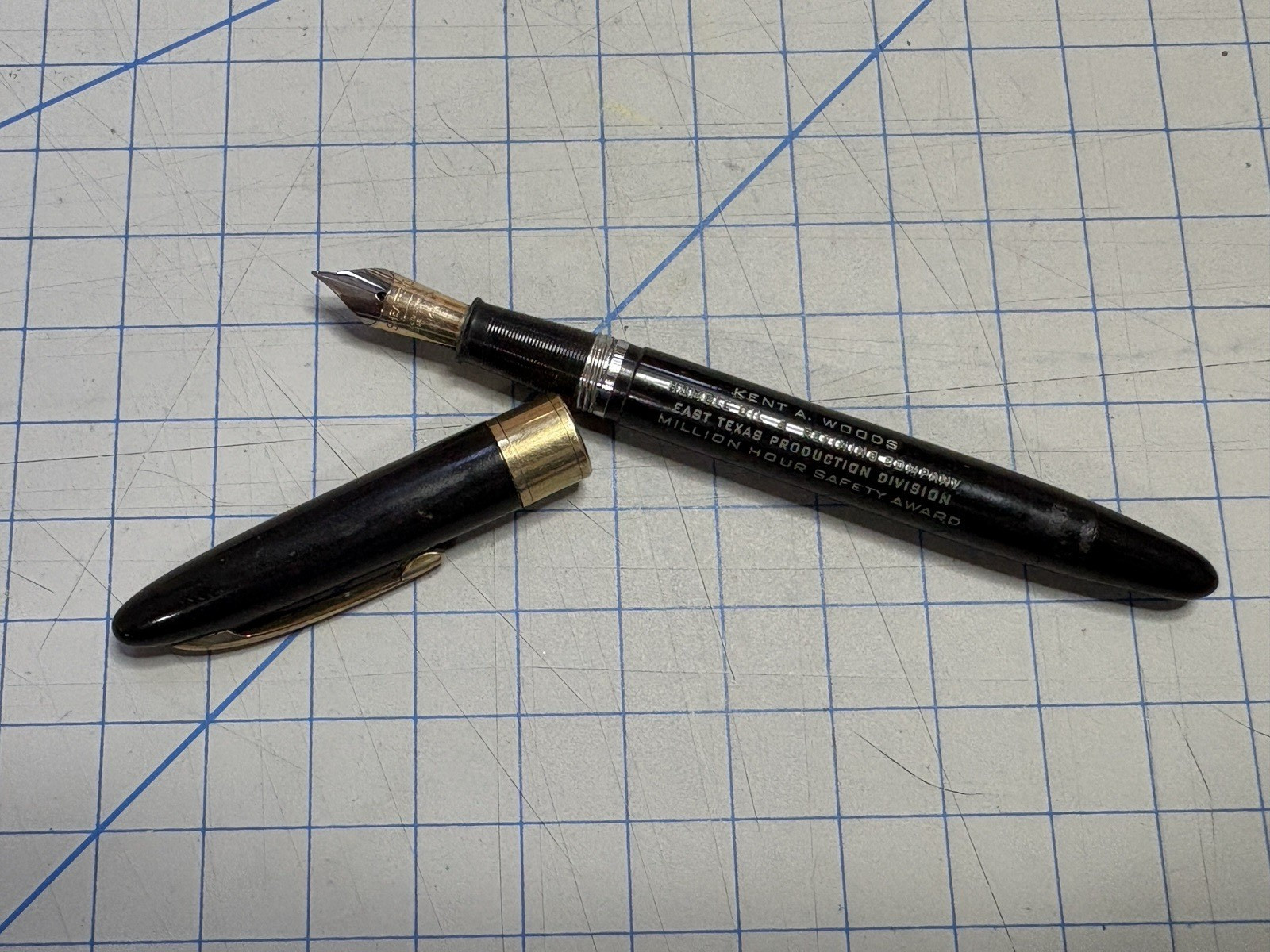 WA Sheaffer White Dot Black Vacuum Fill Fountain Pen 14K Nib Vintage- HUMBLE OIL