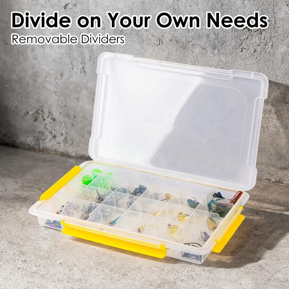 Tackle Boxes, Plastic Tackle Storage Set, 4 Assorted Sizes with Removable Div...
