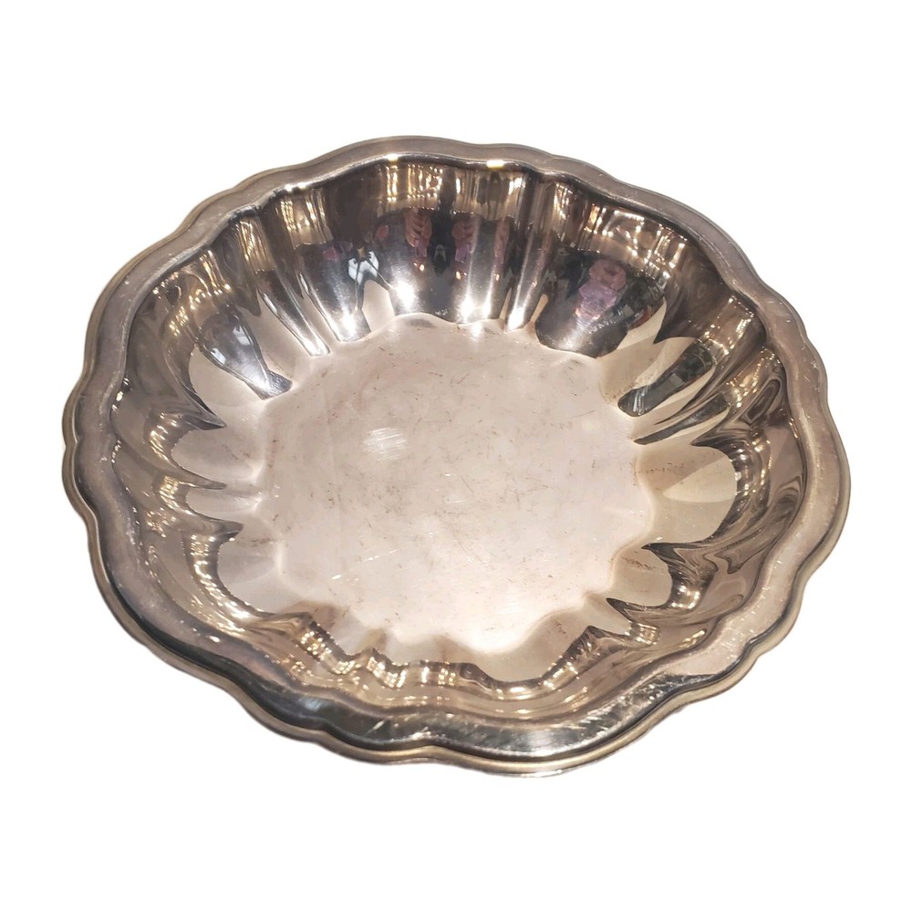 Vintage Lot Of 5 Pcs Silverplate | Chafing Dish w/Lid Candleholders & Candy Dish