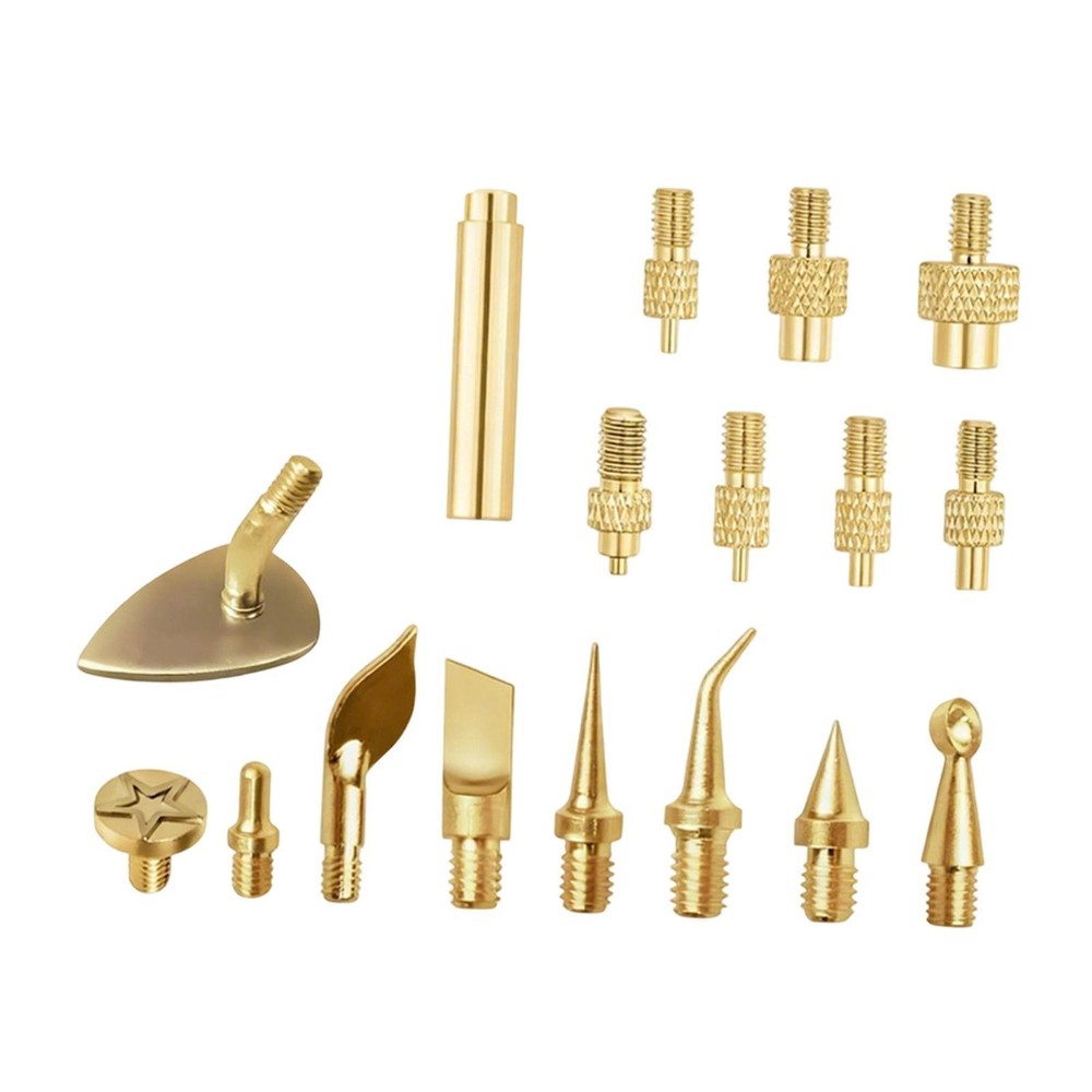 17 Pieces 3D Printer Smoothing Tool Kit Versatile Brass Soldering Iron Tips
