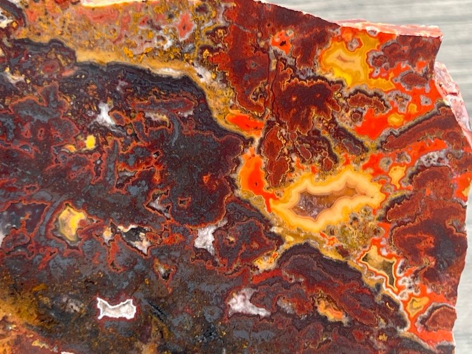 Rare Old Stock Persian Lace Jasper Hematite - Morocco 4.5"x3.5" Agate Rough Slab