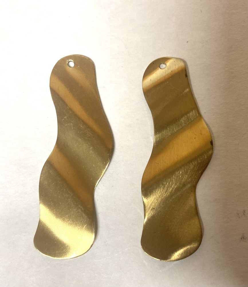 19x Charm with Antique Brass finish- Long ruffled abstract drop-2"
