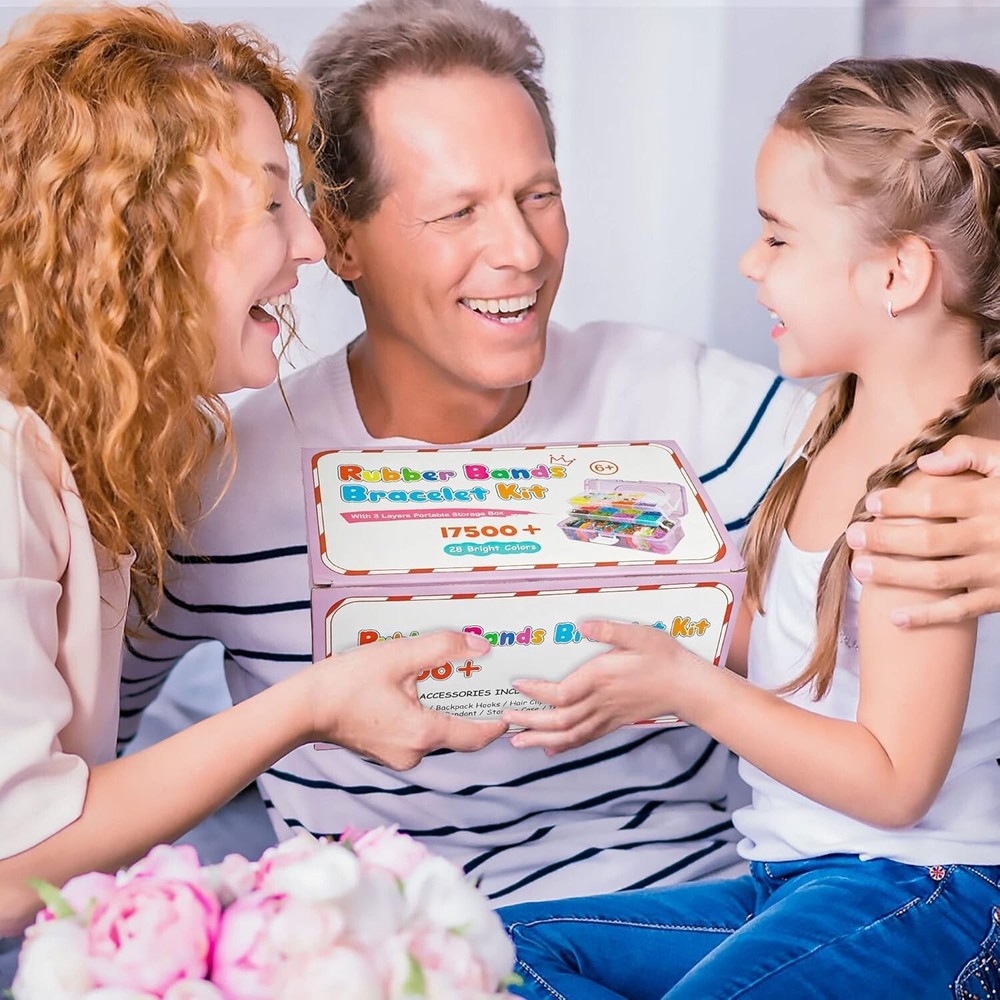 Complete DIY Crafting Bundle: 17500+ Rubber Bands, Beads & Cartoon Accessories