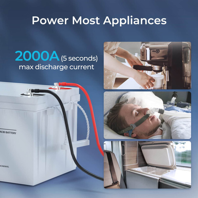 Renogy Deep Cycle AGM Battery 12 Volt 200Ah 2000A Max Discharge Current Off-Grid