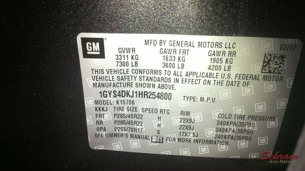 2017 Cadillac Escalade Windshield Mounted Camera/Projector 84197558 1926013