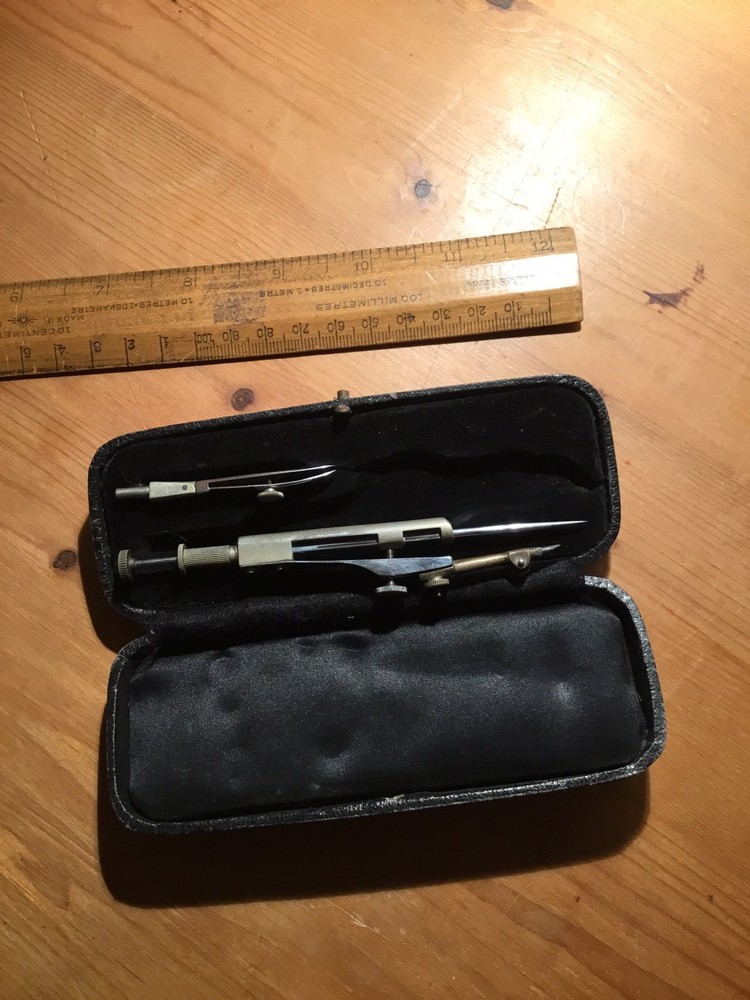 VINTAGE CASED DRAUGHTING COMPASSES