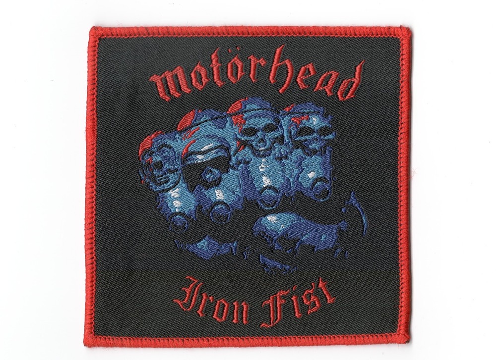 MOTORHEAD, IRON FIST , SEW ON RED BORDER WOVEN PATCH