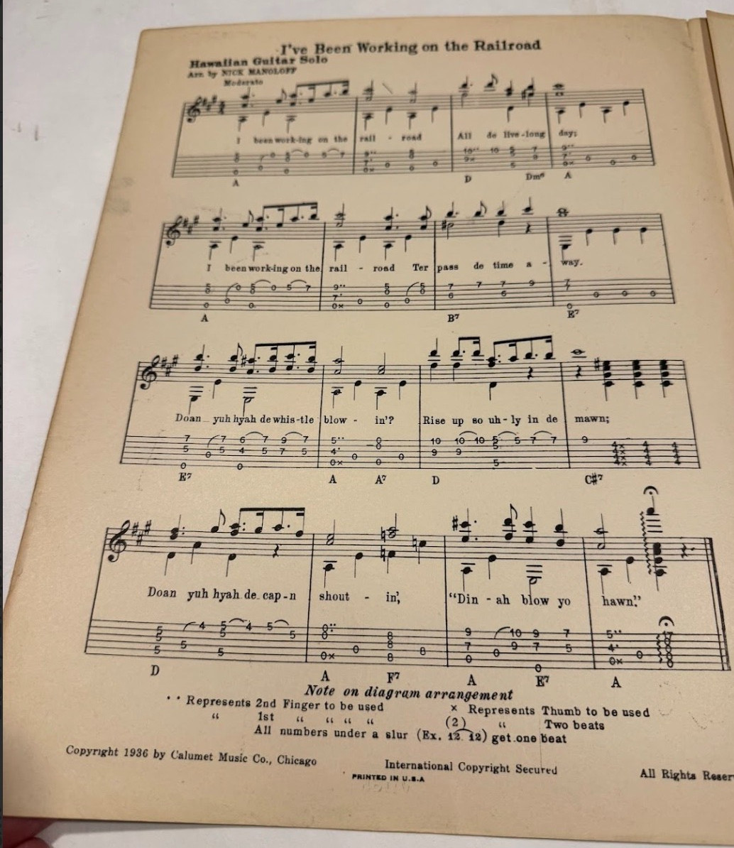 COOL! Sheet Music I've Been Working On The Railroad Calumet Music Co. 1936