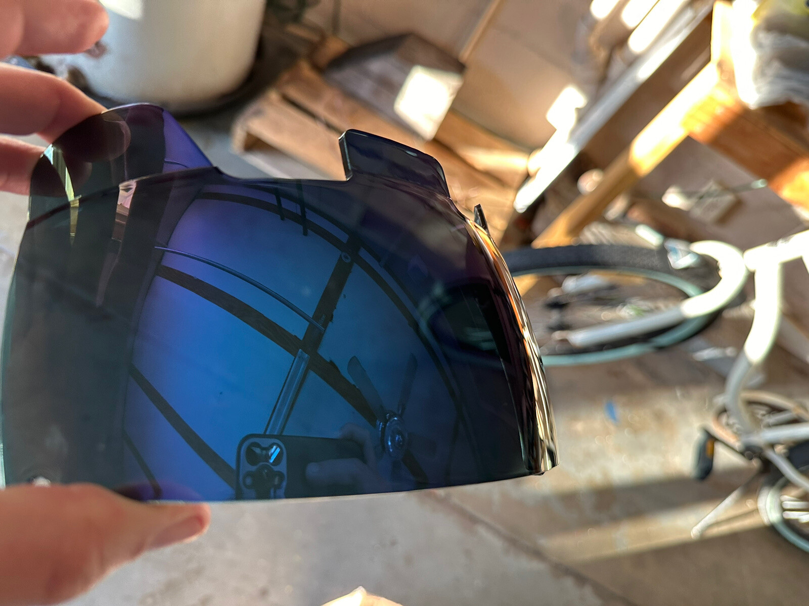 Oakley Enhanced Football Helmet Visor NFL Eye Shield Adult Blue Mirror VR-2