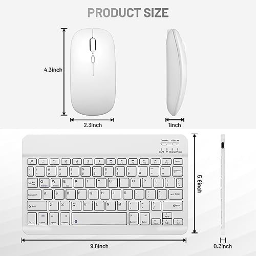 Bluetooth Keyboard and Mouse Combo for iPad - Rechargeable Wireless Keyboard.
