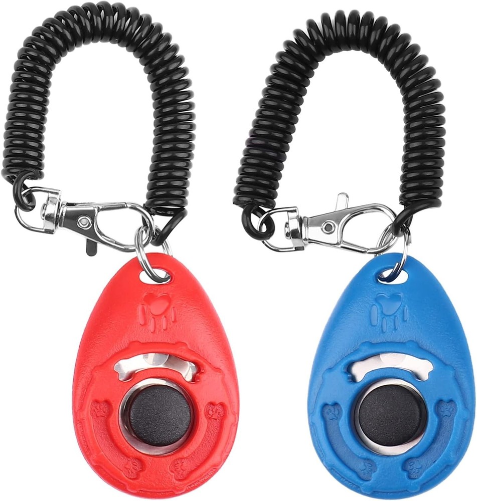 Durable 2-Pack Dog Training Clicker with Wrist Strap - Easy Pet Training Tool