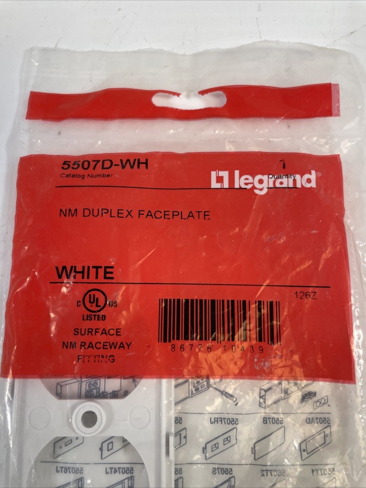 LEGRAND 5507D-WH NM DUPLEX FACEPLATE
