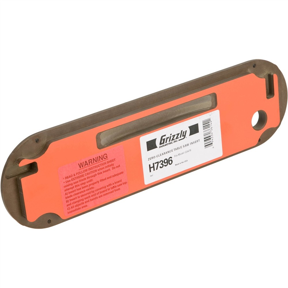 H7396 Zero Clearance Table Saw Insert for G0478