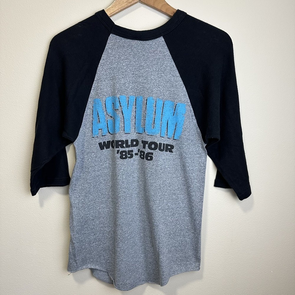 Vintage Original KISS Asylum Raglan Band Shirt Medium 85 - 86 Baseball Style