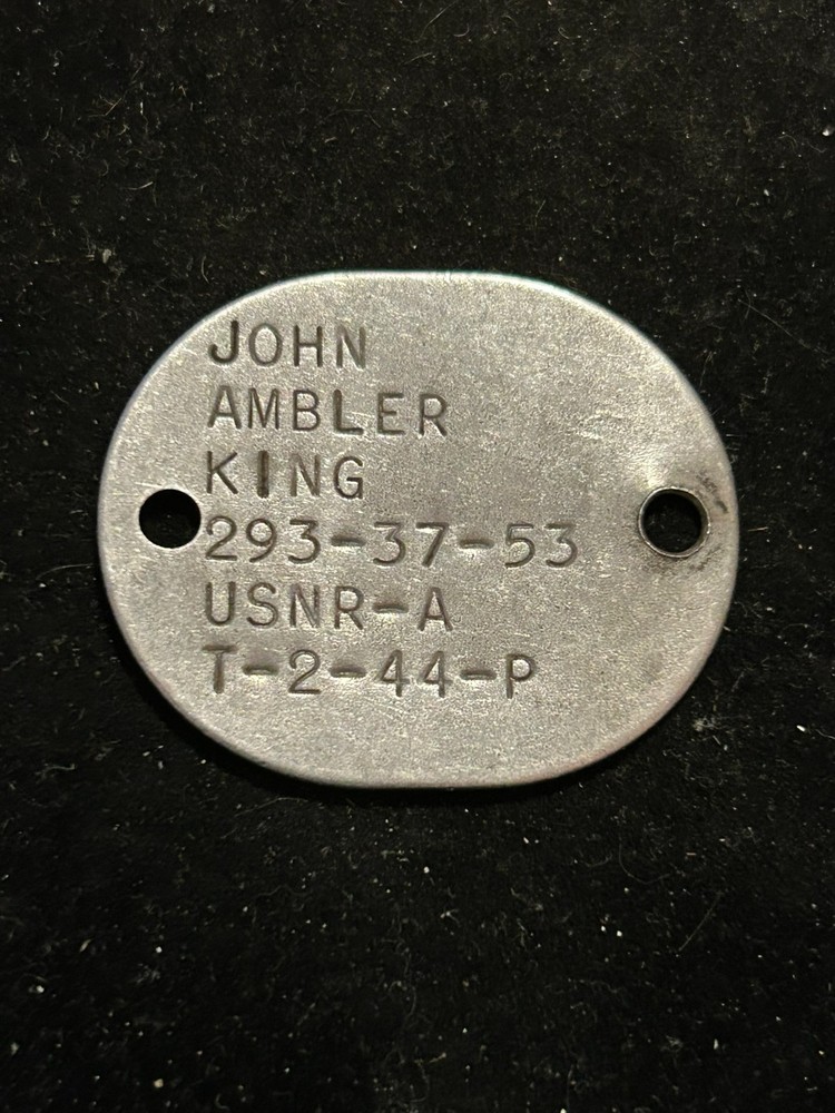 WWII USNR Dog Tag T2/44 John Ambler King