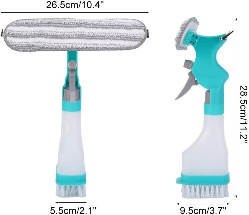 DONGKER 4-in-1 Window Cleaner Kit with Spray, Squeegee & Microfiber Head