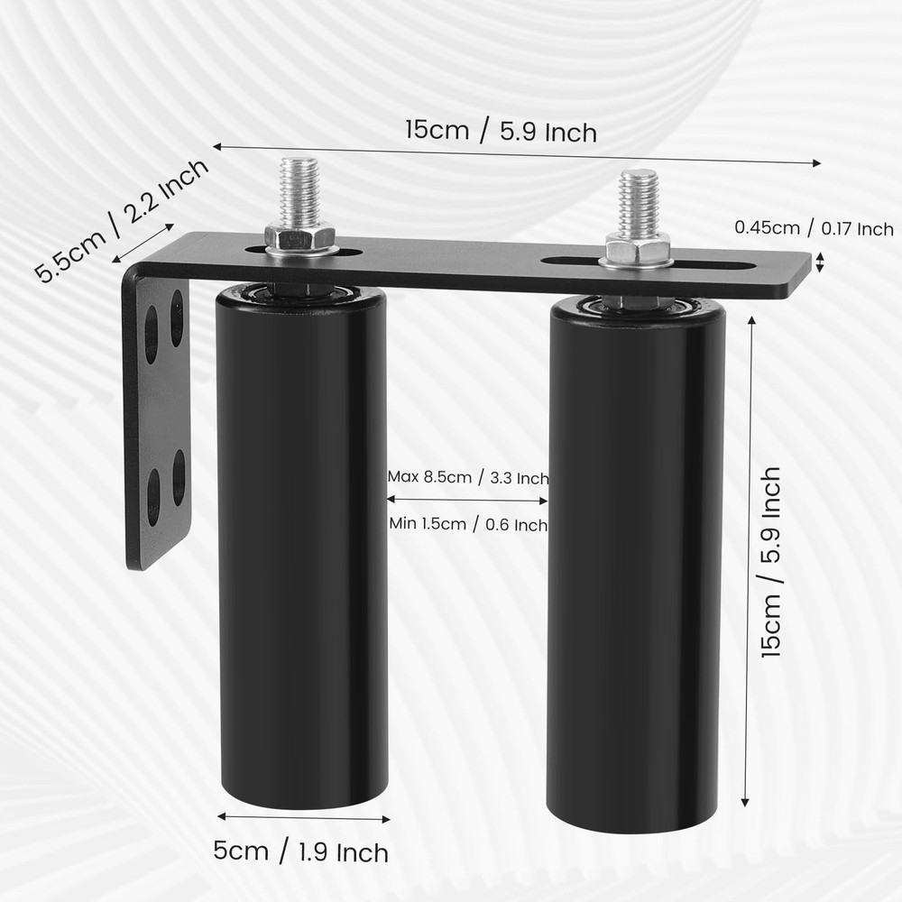 6"Gate Roller Guide,Sliding Gate Hardware with L-Sliding 6inch, Black