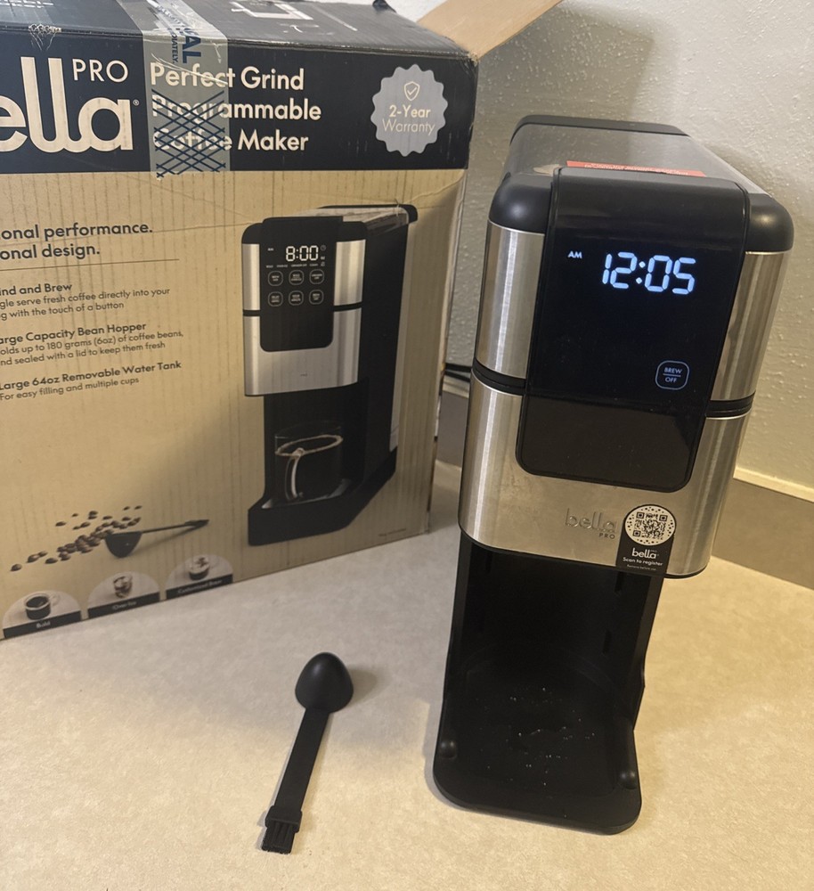 Bella Pro Programmable Single-Serve Coffee Maker w/ Burr Grinder