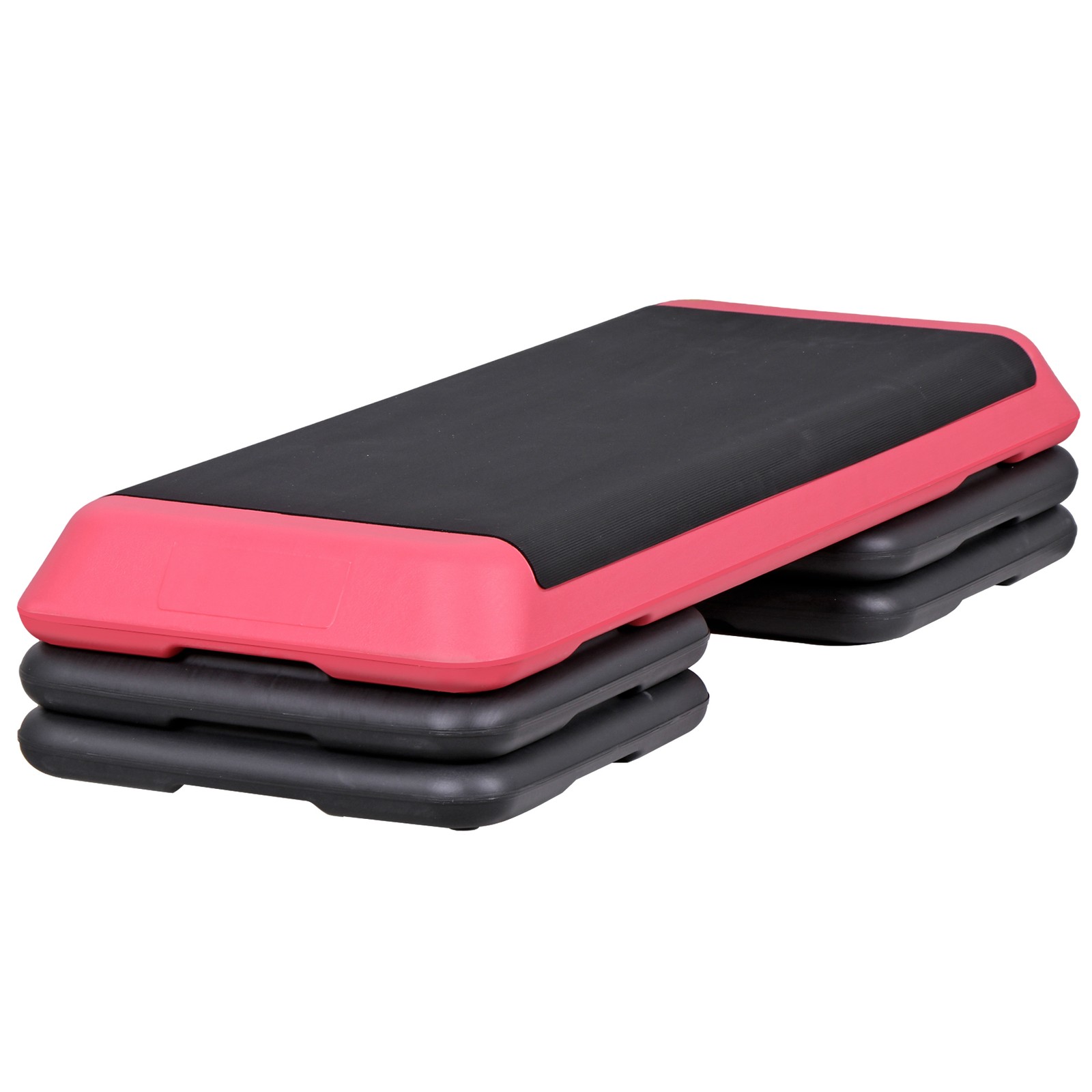43'' Exercise Aerobic Step Platform Adjustable Fitness Stepper w/4 Risers Pink