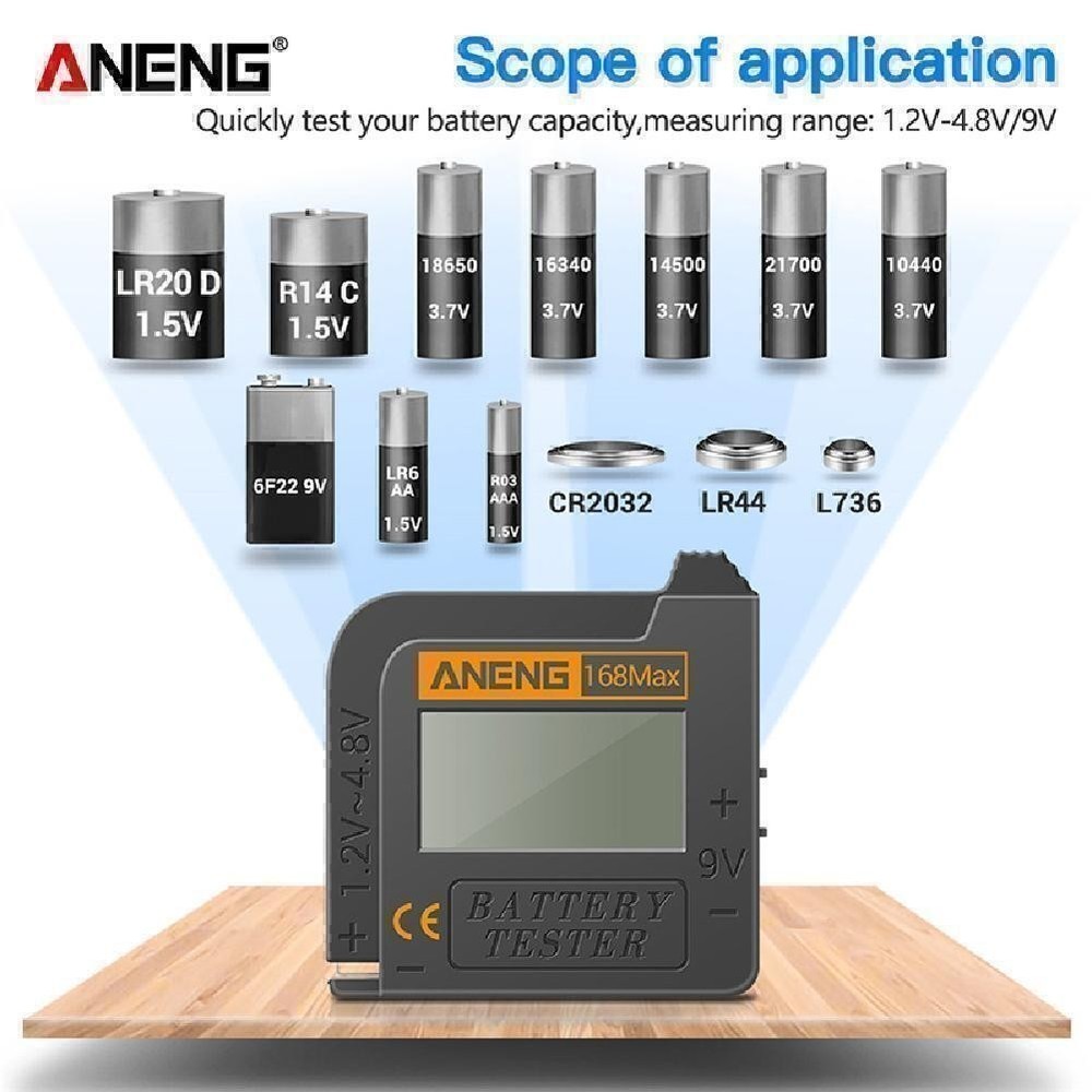 ANENG 168Max Digital Battery Capacity Checker Volt Checker
