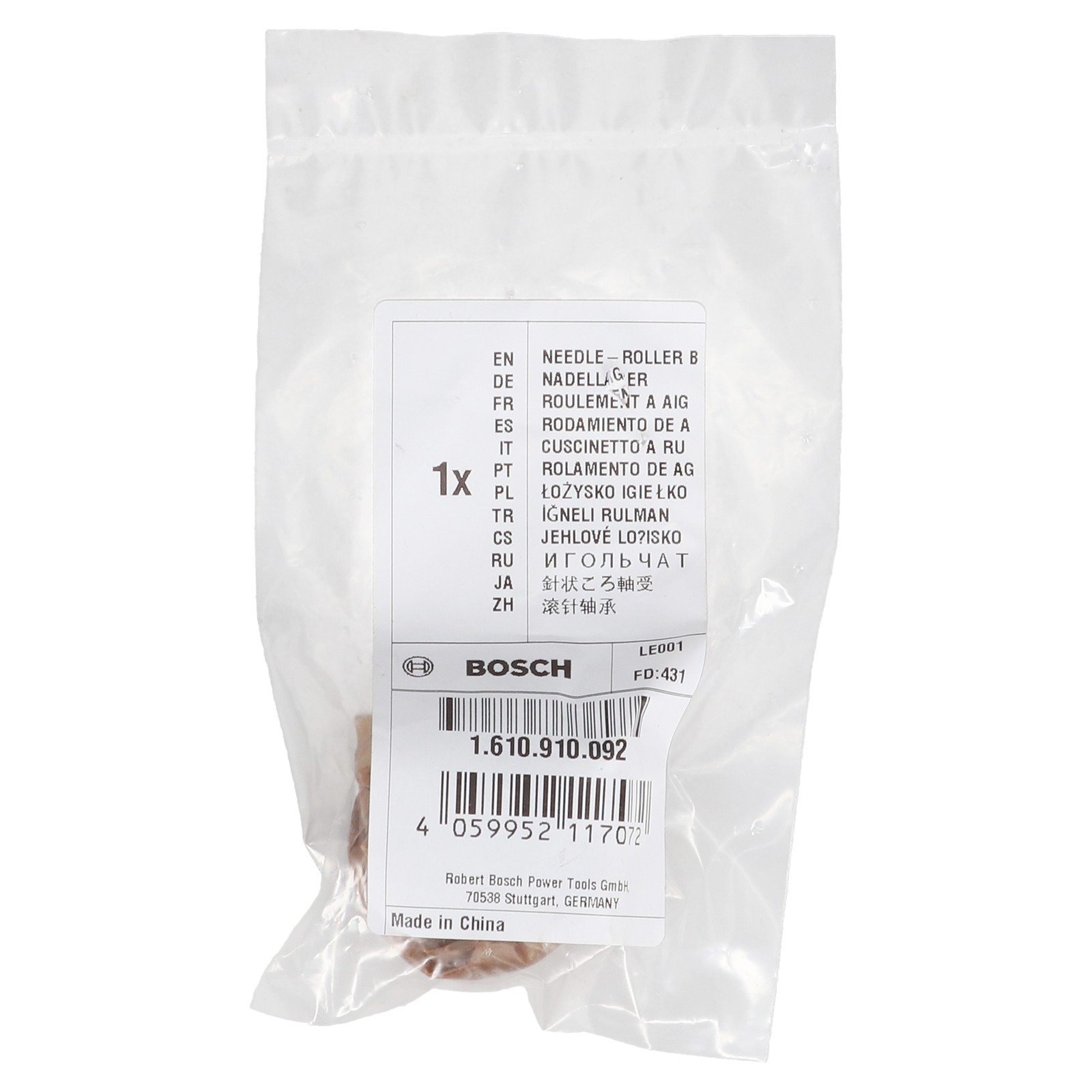 Bosch 1610910092 Needle Bearing for Demolition Hammer 11304 BH2760VC