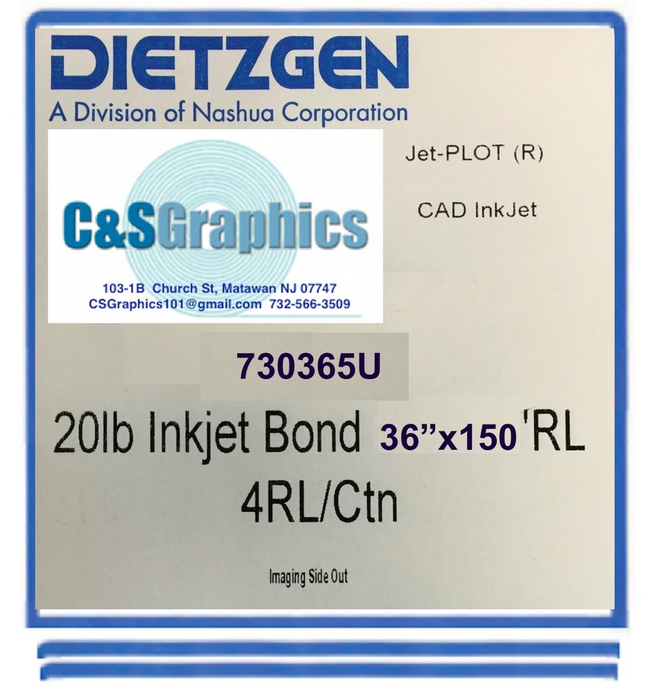 8 ROLLS 36'' X 150' 20lb InkJet Bond Plotter Paper