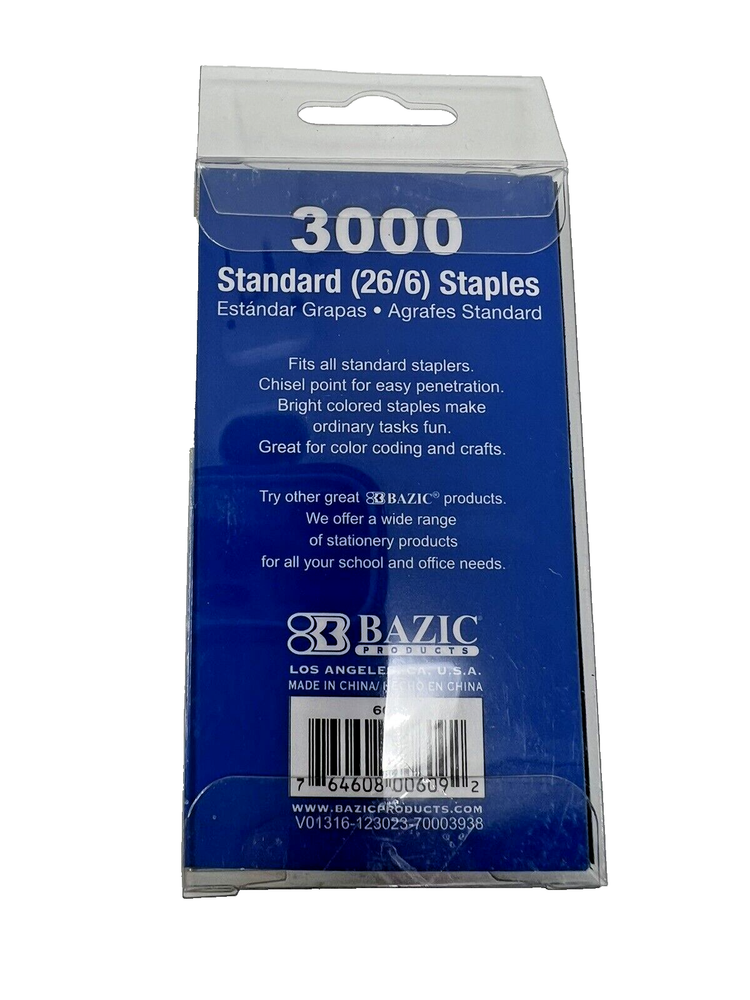 Bazic Standard (26/6) Staples 3000 count