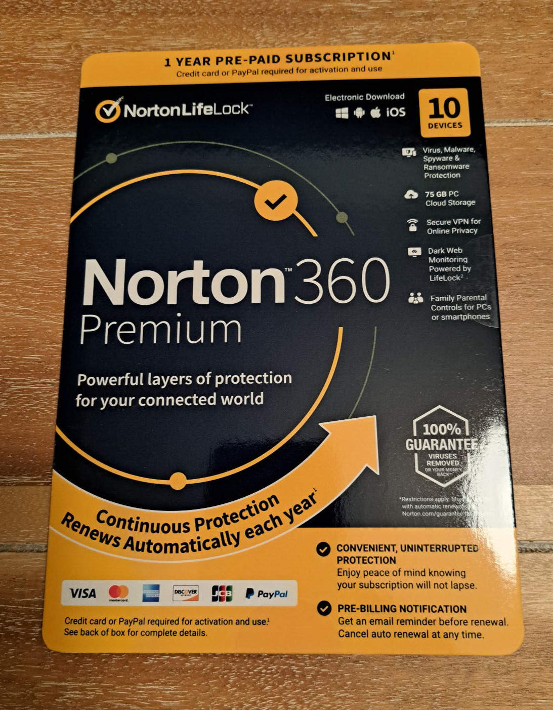NORTON 360 PREMIUM 10 DEVICES 2024 Internet Security Key Card New Ship Fast !