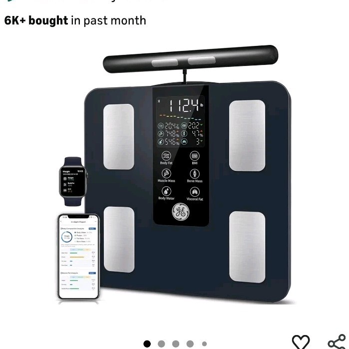 GE 8-Electrode Bluetooth Digital Scale Body Composition Analyzer Black