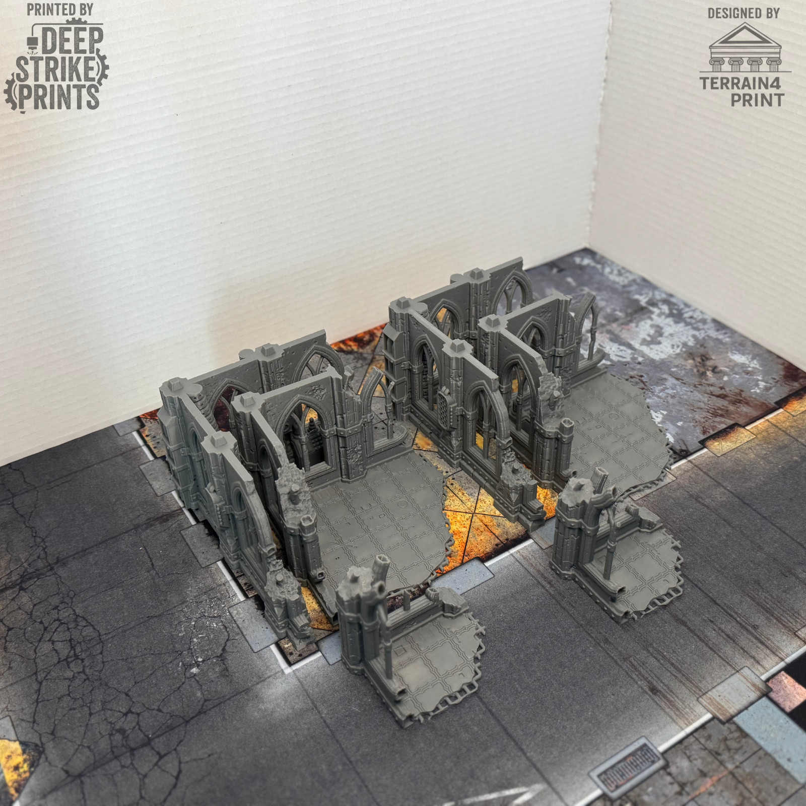 Gothic Ruined Tower A x2 Terrain Scenery Tabletop/Warhammer 40k