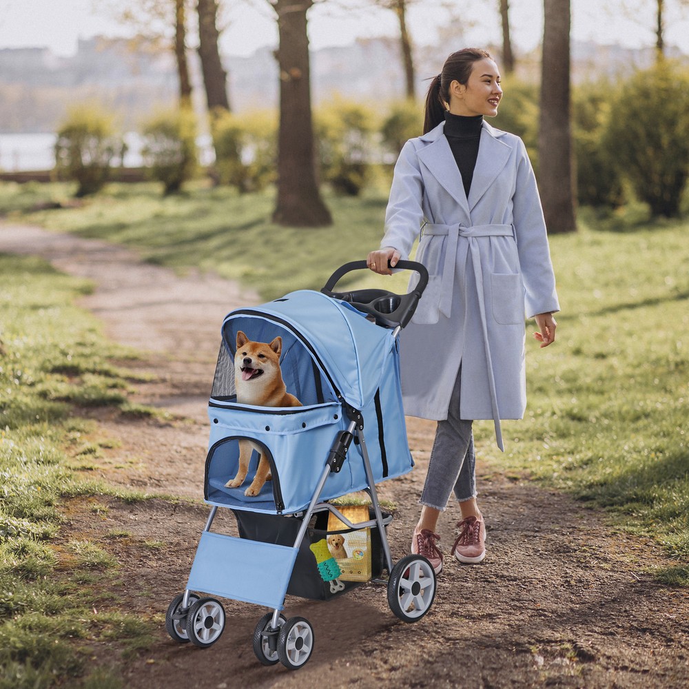 Premium Quality Pet Stroller with Ventilated Mesh Window and Smooth Zipper