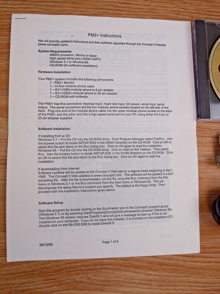 Concept II e-Row Software