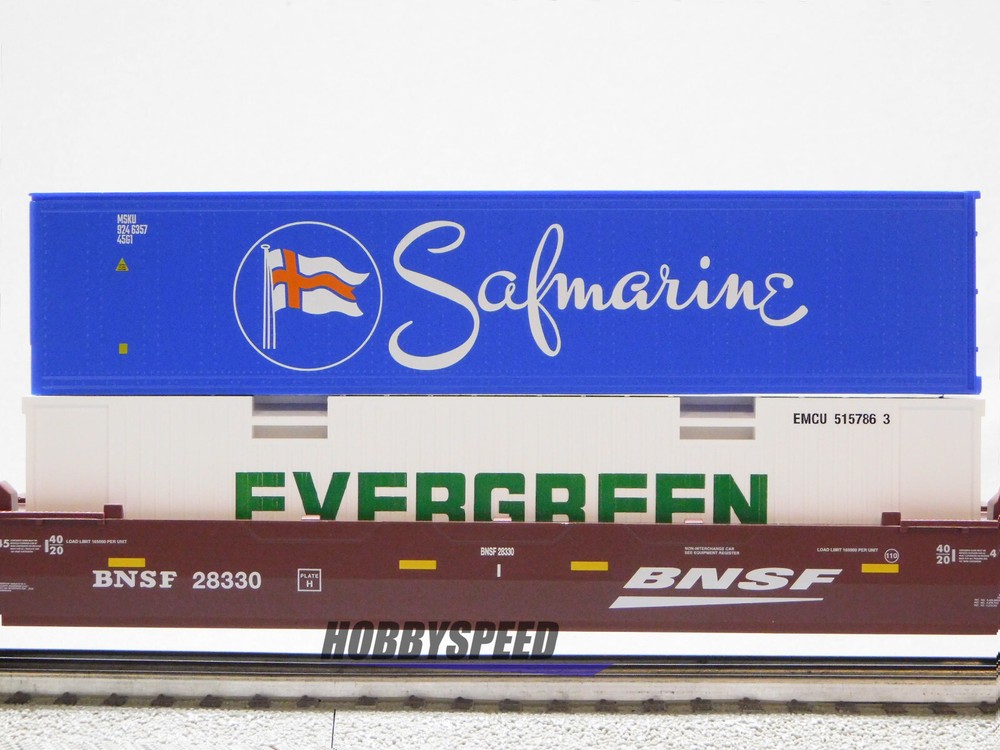 LIONEL BNSF MAXI STACK W/ CONTAINER LOAD freight train flatcar flat 2328330 NEW