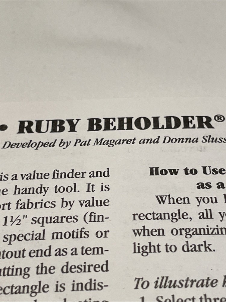 EXCELLENT RUBY BEHOLDER value finder & template in 1 tool That Patchwork Place