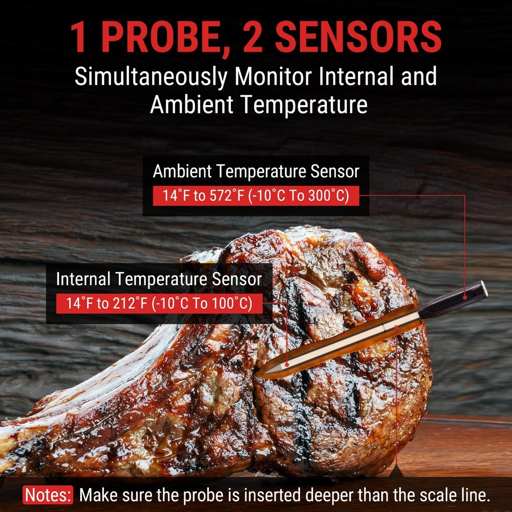 ThermoPro TP960 500FT Bluetooth Wireless Meat Thermometer TM021 Visual Timer