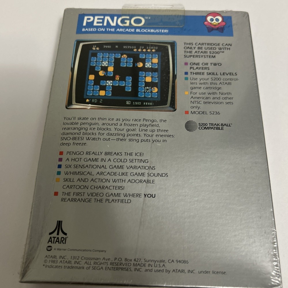 Pengo video Game Atari 1983 SEALED With Case