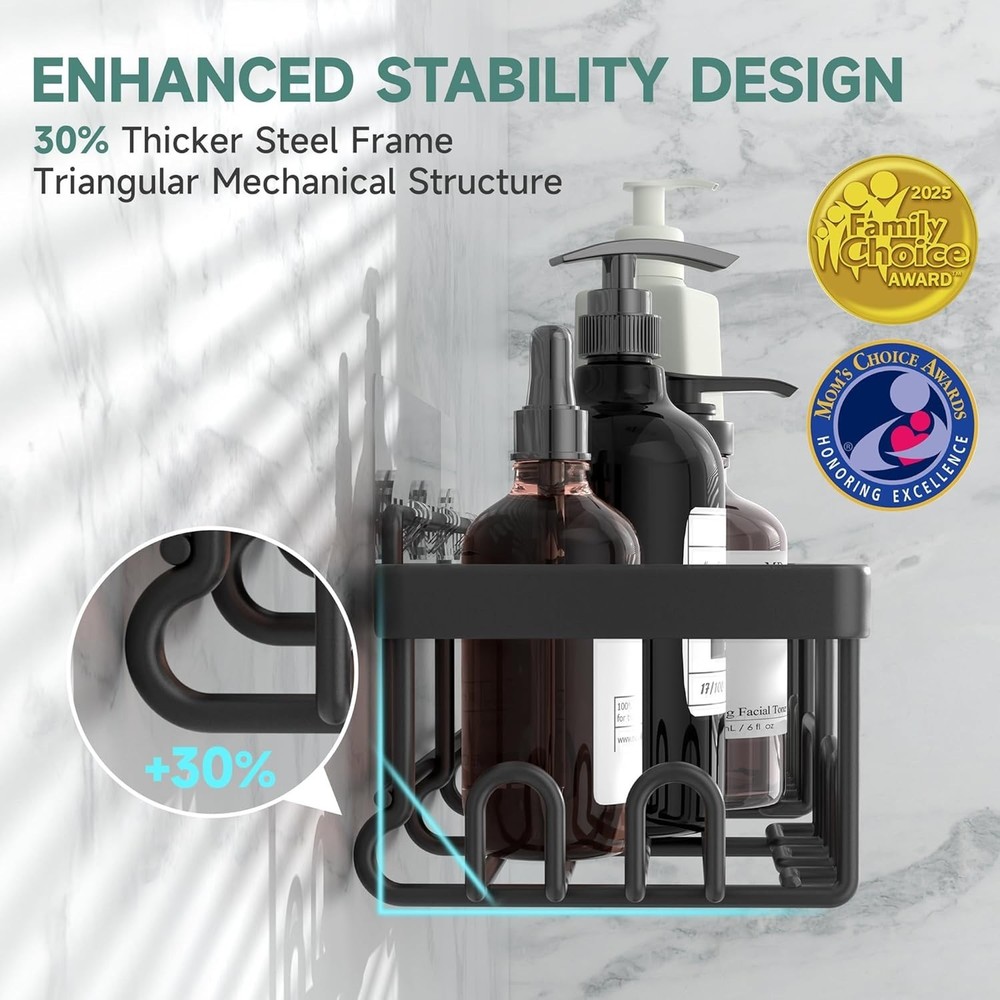 Waterproof Shower Caddy 6-Pack - Effortless Installation & Storage