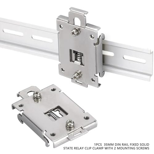 DIN Rail Mounting Bracket, 1.4in DIN Rail Mount Adapter, Single Phase Solid