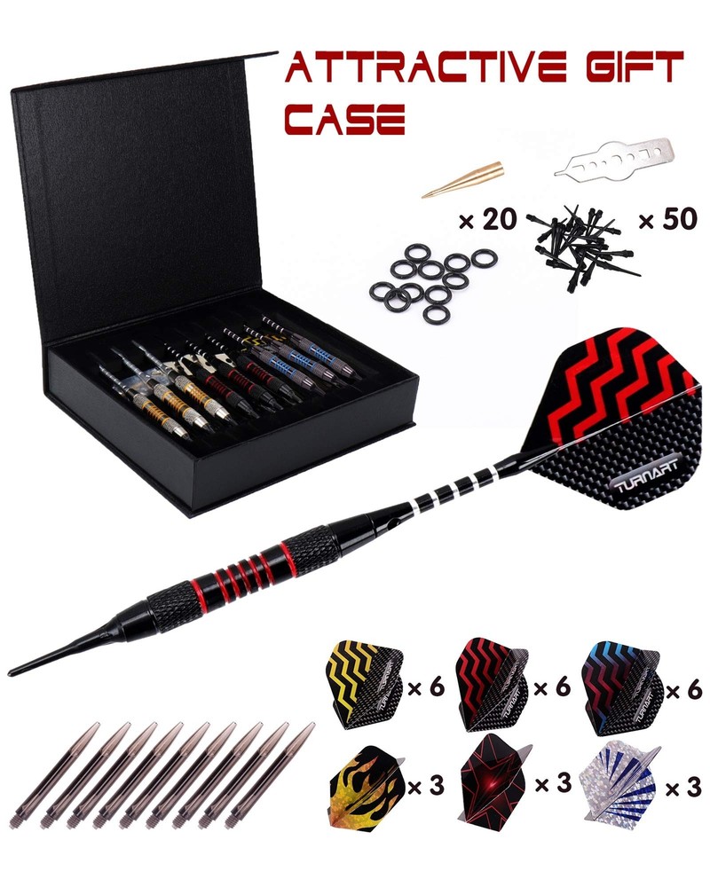Turnart Darts Plastic Tip - Professional Soft Tip Darts Set for Electronic Da...