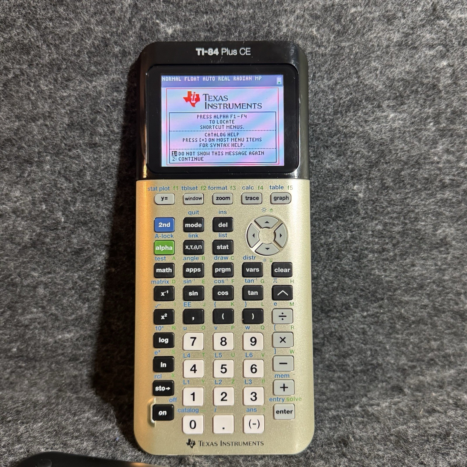 Texas Instruments TI-84 Plus CE Silver Metallic Graphing Calculator w Cover EUC