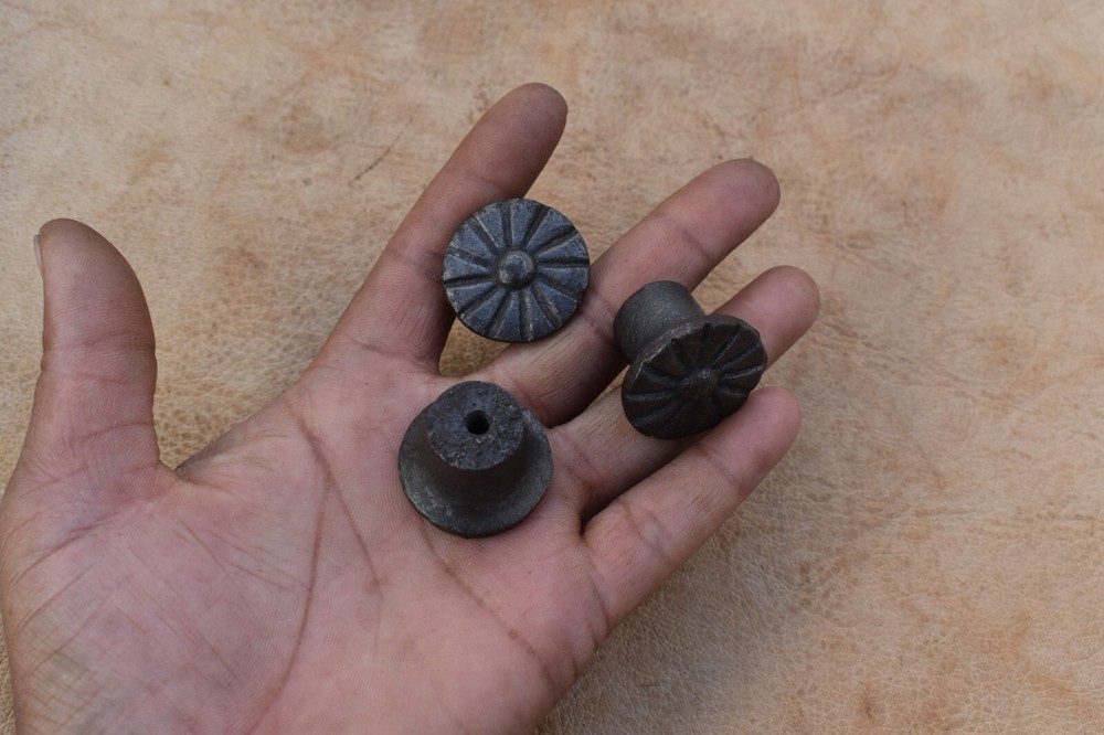 Vintage Cast iron knob Handles flower Cabinet Dresser Drawer Pulls knobs 10 pc