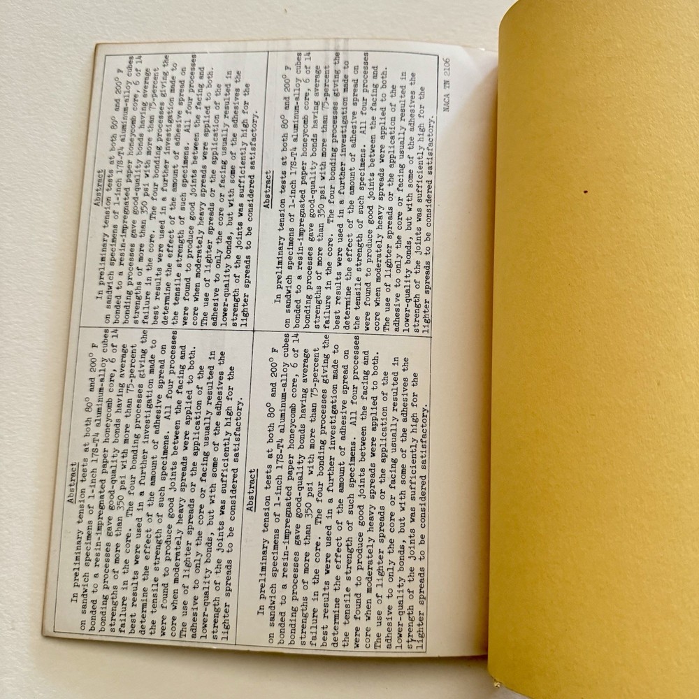 NACA Technical Note 2106 May 1950 By H. W. Eickner Sandwich Constructions (NASA)