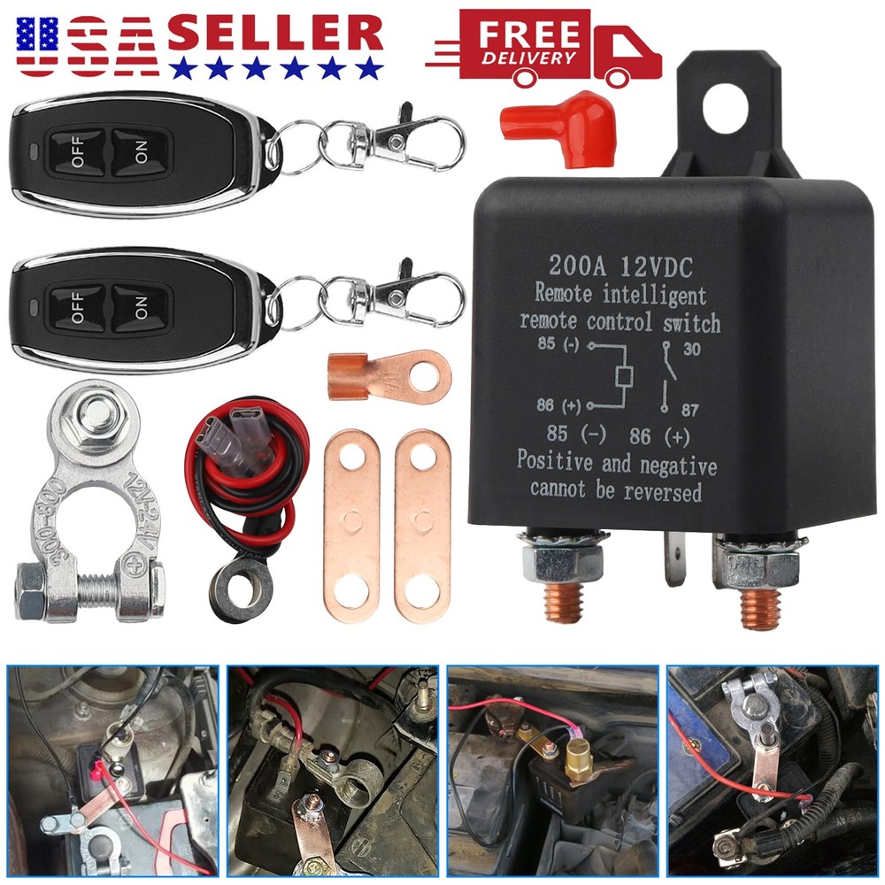 Car Battery Disconnect Switch Remote Control Power Kill Master Isolator Cut Off
