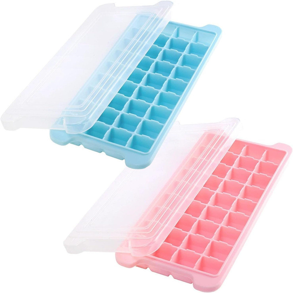 Silicone Ice Cube Tray 2 Pack,36 Cubes per Tray,Easy Release Square Ice Cube Mak