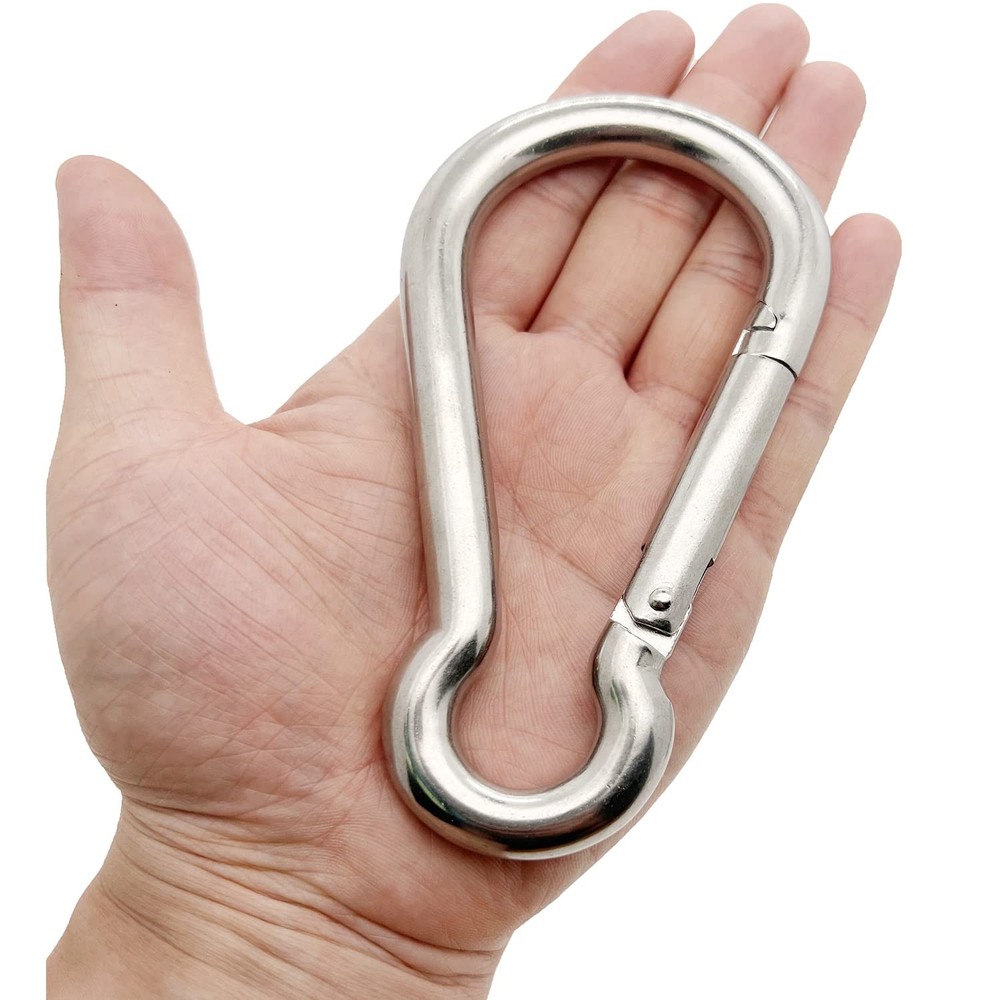 2 PCS 5.5 Inch Spring Snap Hook 304 Stainless Steel Quick Link Fastener