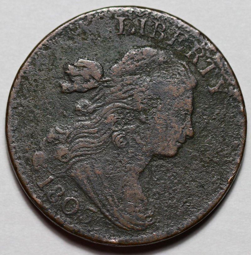 1803 Draped Bust Large Cent - Corrosion - US 1c Copper Coin