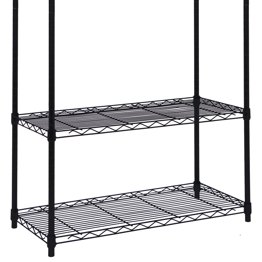 5 Layer Unit Wire Rack Storage Shelf Black Holder Kitchen Display Office Black